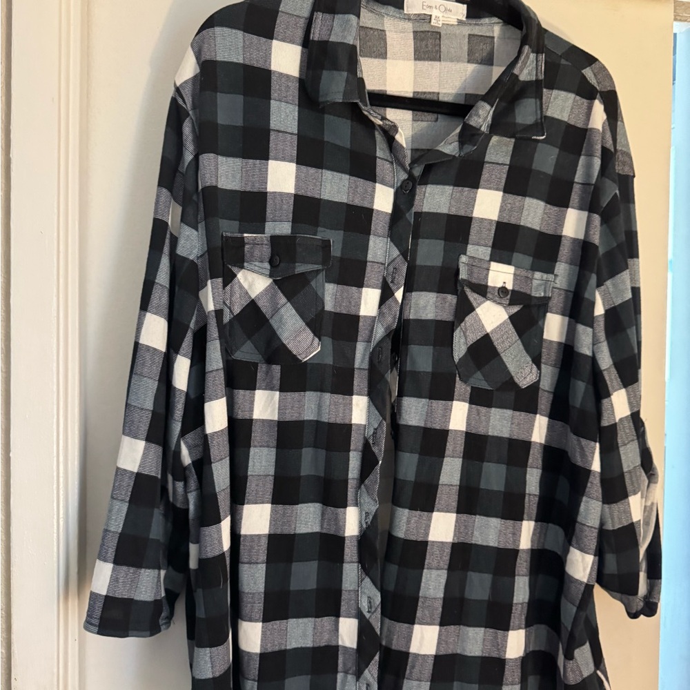 Eden & Olivia Black and White Checkered Shirt
